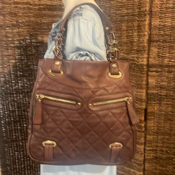 B. Markowsky Leather Shoulder Hand Bag Purse Tote - Picture 1 of 13